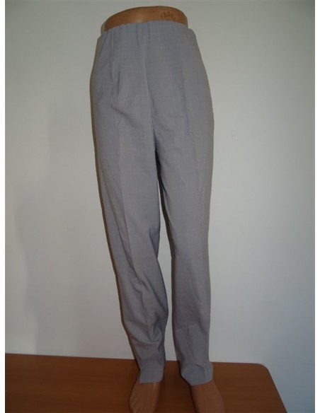 Pantalon gri lung dama conici cu elastic talie