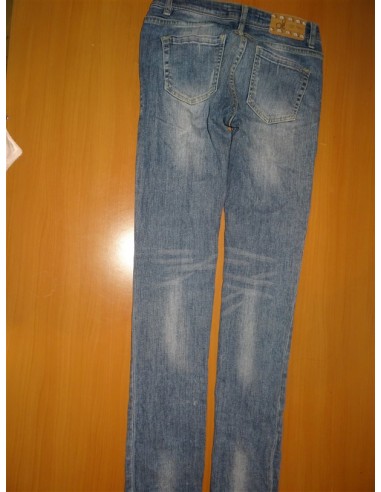 Pantalon lung blug dama albastru model sters fata/spate