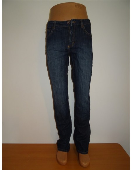 Pantalon lung blug drept dama cu buzunare fata/spate