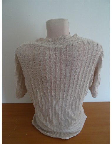 Pulover alb cu anchior maneca trei sferturi dama