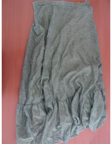 Fusta casual gri trei sferturi cu volanas jos dama