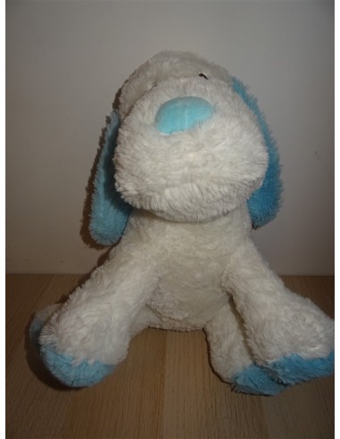 Catel plus alb cu albastru Intertoy 30 cm