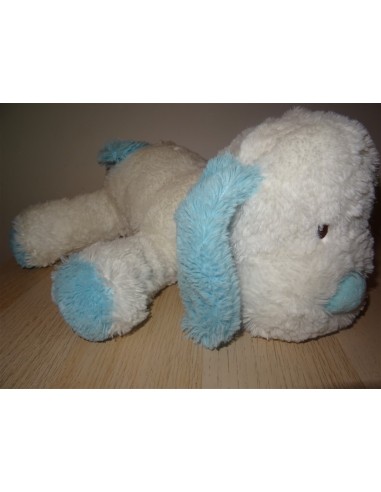 Catel plus alb cu albastru Intertoy 30 cm