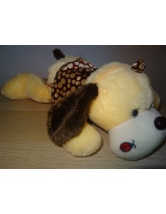 Jucarie de plus catel culcat cu tinuta 38cm