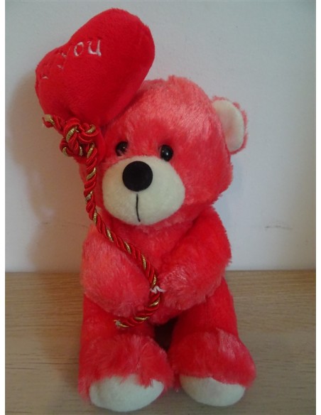 Ursulet plus rosu cu inimioara 19cm Special Toys