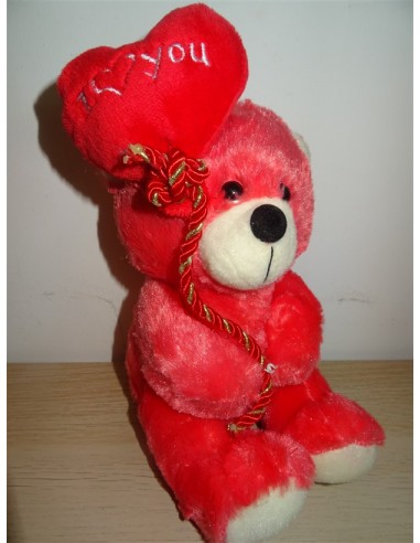 Ursulet plus rosu cu inimioara 19cm Special Toys
