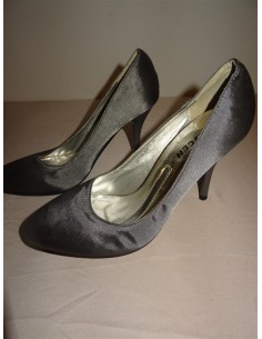 Pantof dama saten argintii cu toc Oxygen 2