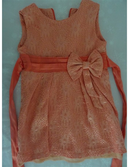 Rochita portocalie fetita cu broderie exterior