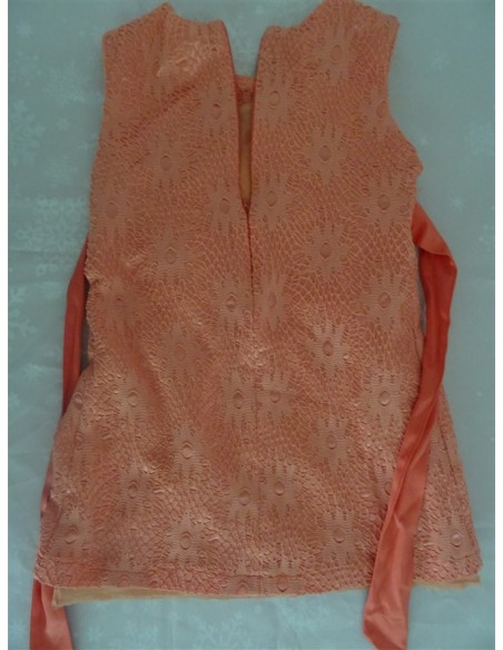 Rochita portocalie fetita cu broderie exterior
