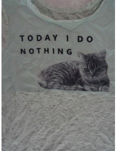 Tricou alb fetita imprimeu pisica 2