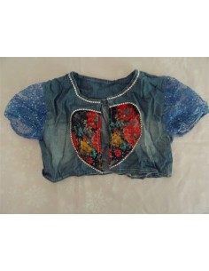 Bolero blug maneca scurta imprimeu fata