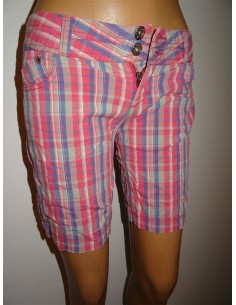 Pantalon scurt dama imprimeu carouri Guess 2