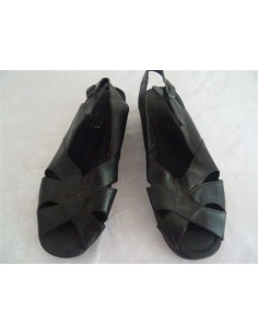 Sandale piele negre dama Renda Shoes