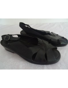 Sandale piele negre dama Renda Shoes 2