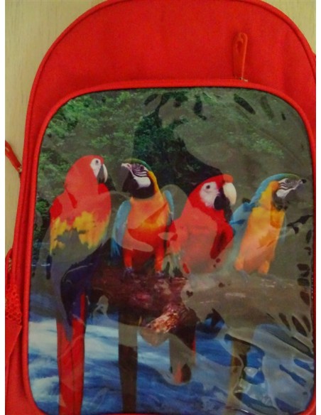 Ghiozdan School Friendly clasele 1-4, imprimeu papagali