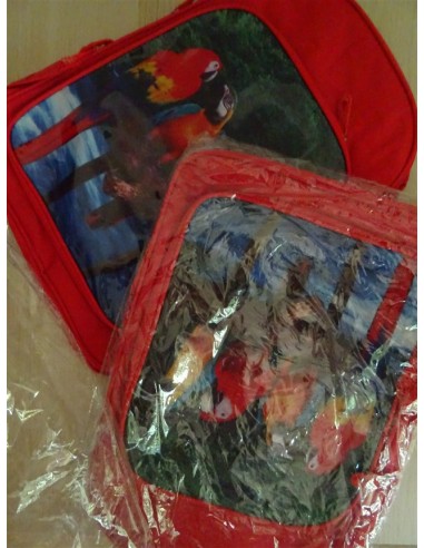 Ghiozdan School Friendly clasele 1-4, imprimeu papagali