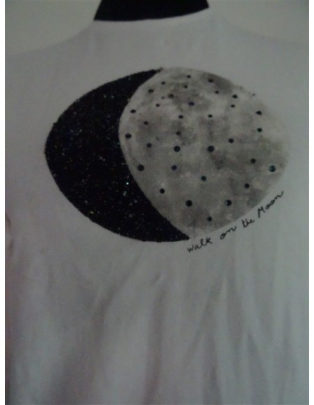 Bluza alba fetita imprimeu luna Zara