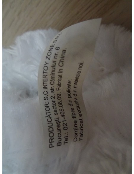 Pisicuta alba cu roz plus 21cm InterToy