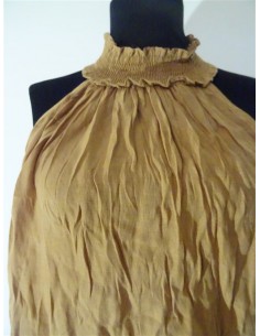 Bluza maro fara maneci de dama Okay 2