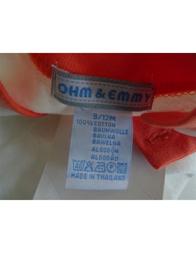 Tricou alb cu guler portocaliu OHM EMMY