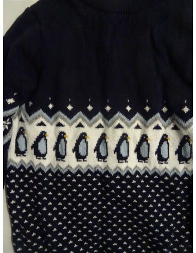 Pulover tricotat negru cu pinguini Hm