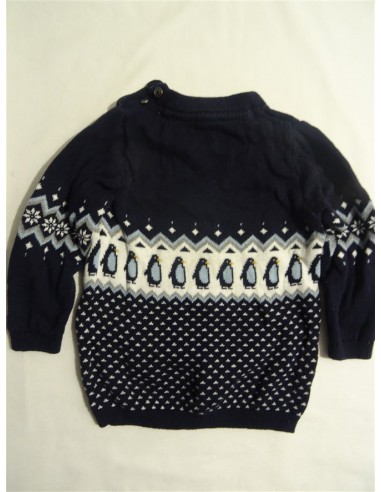 Pulover tricotat negru cu pinguini Hm