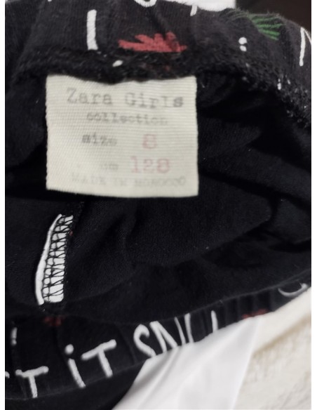 Pantaloni negri cu scris alb Zara
