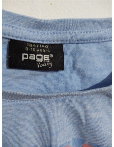 Tricou albastru cu desen pe piept Page on Young