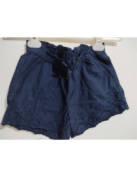 Pantaloni scurti cu broderie si snur in talie Palomino