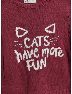 Pulover fete tricotat cu mesaj Hm 2