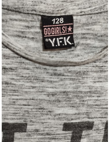 Tricou gri cu scris negru pe piept GoGirls