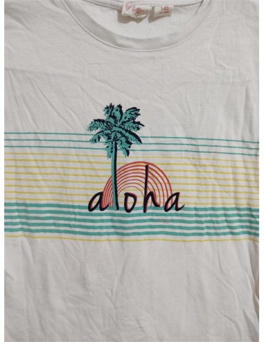 Tricou alb fara maneci cu imprimeu exotic Alive