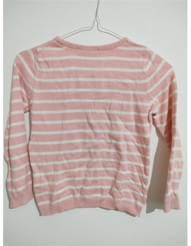 Pulover tricotat roz cu dungi albe Lc Waikiki