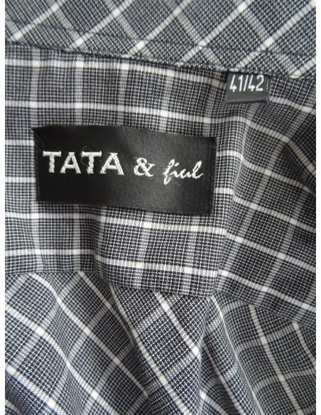 Camasa cu maneca scurta si model caroruri TATA si fiul