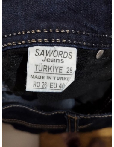Pantaloni lungi drepti din blug dama cu talie inalta  Sawords Jeans