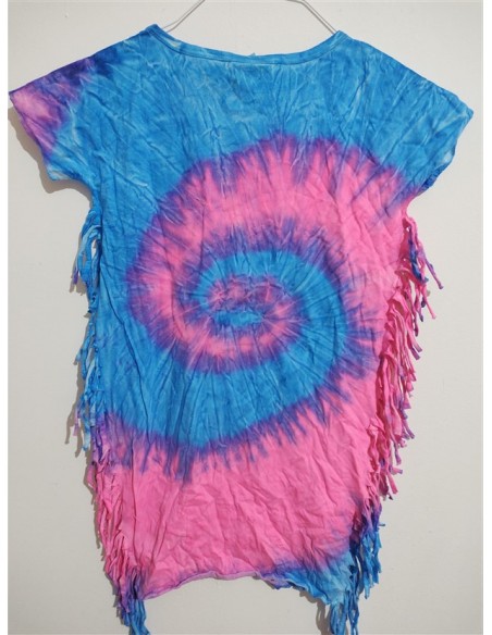 Tricou cu franjuri si imprimeu viu colorat Happy Kids