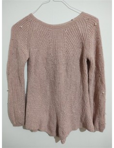 Pulover tricotat cu perlute albe TerraNova