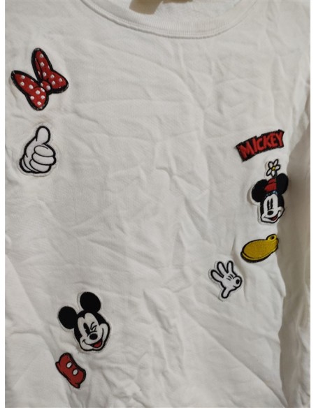 Bluza scurta alba cu maneci lungi si imprimeuri Minnie Zara