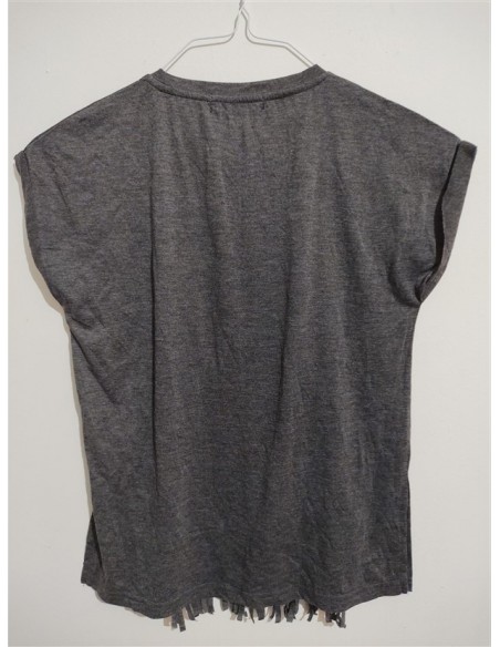 Tricou cu franjuri si scrie pe piept Fan Basic