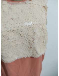 Rochie cu paiete alb perlat fara maneca 2