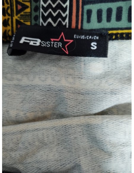 Fusta scurta elastica cu imprimeu geometric marca FB Sister