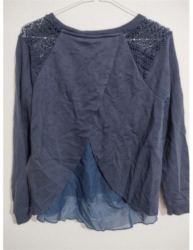 Bluza cu maneca lunga, broderie la umeri si tull la spate Pepperts