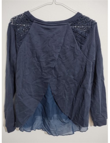 Bluza cu maneca lunga, broderie la umeri si tull la spate Pepperts
