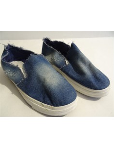 Espadrile dama din blug si franjuri