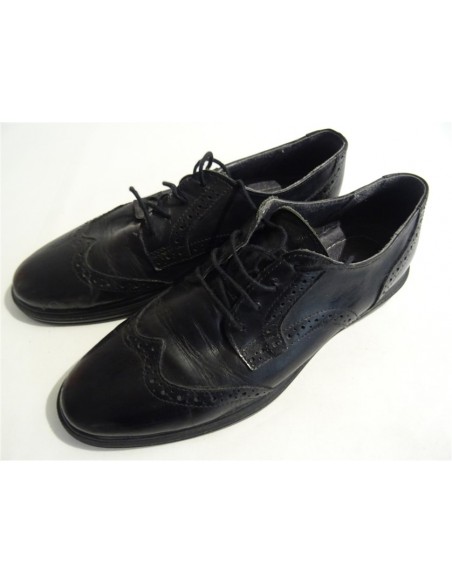Pantofi dama negri leganti din piele tip Oxford, Casual Shoes