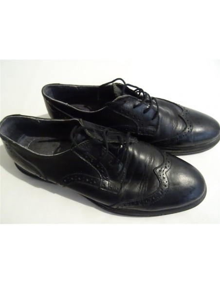 Pantofi dama negri leganti din piele tip Oxford, Casual Shoes