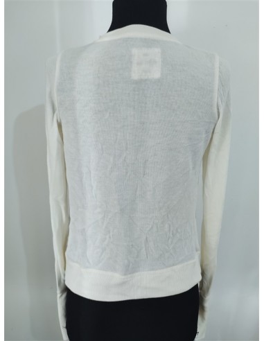 Cardigan alb, model deosebit cu perle