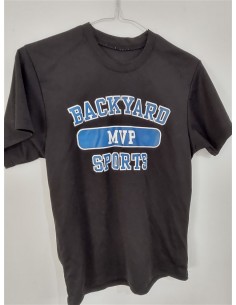 Tricou sport negru cu scris albastru pe piept