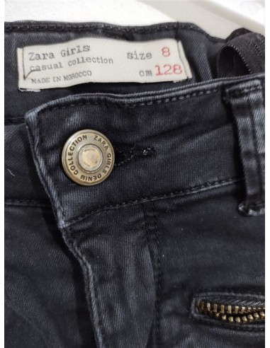 Blugi negri cu fermoare la buzunare si detaliu in genunchi Zara Girls