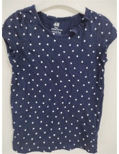 Tricou fara maneci albastru cu inimioare albe Hm